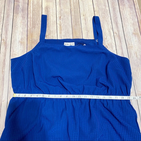 AVA & VIV Tiered Maxi Dress Cobalt Plus Size 1X - Picture 5 of 6